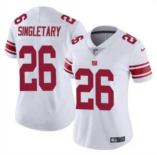 Womens New York Giants #26 Devin Singletary White Vapor Stitched Jersey Dzhi